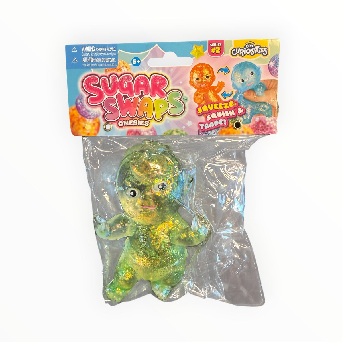 Southern Charm Collectibles Sugar Swaps green glittery squishy onesie toy in original retail packaging